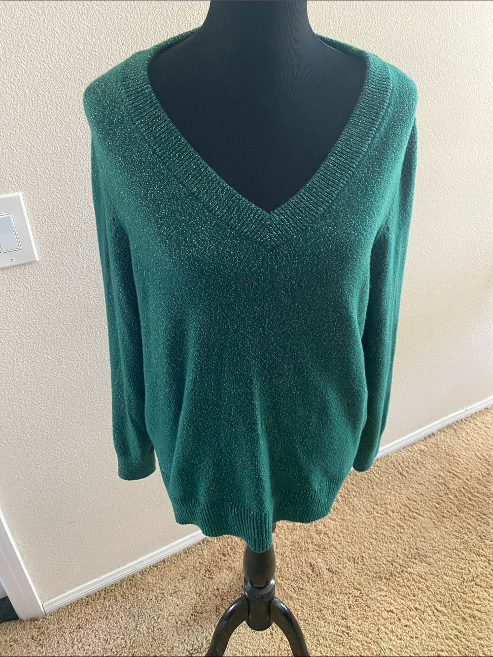 Style & Co. Green V-Neck Women's Sweater